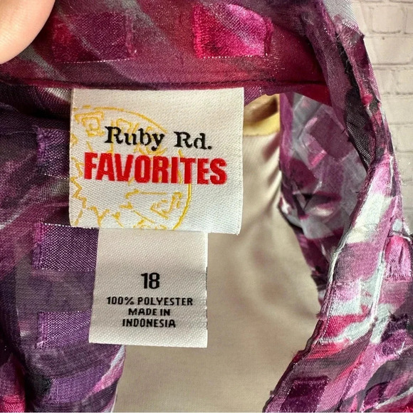 Ruby Rd. favorites sheer Blouse size 18 - Picture 5 of 5